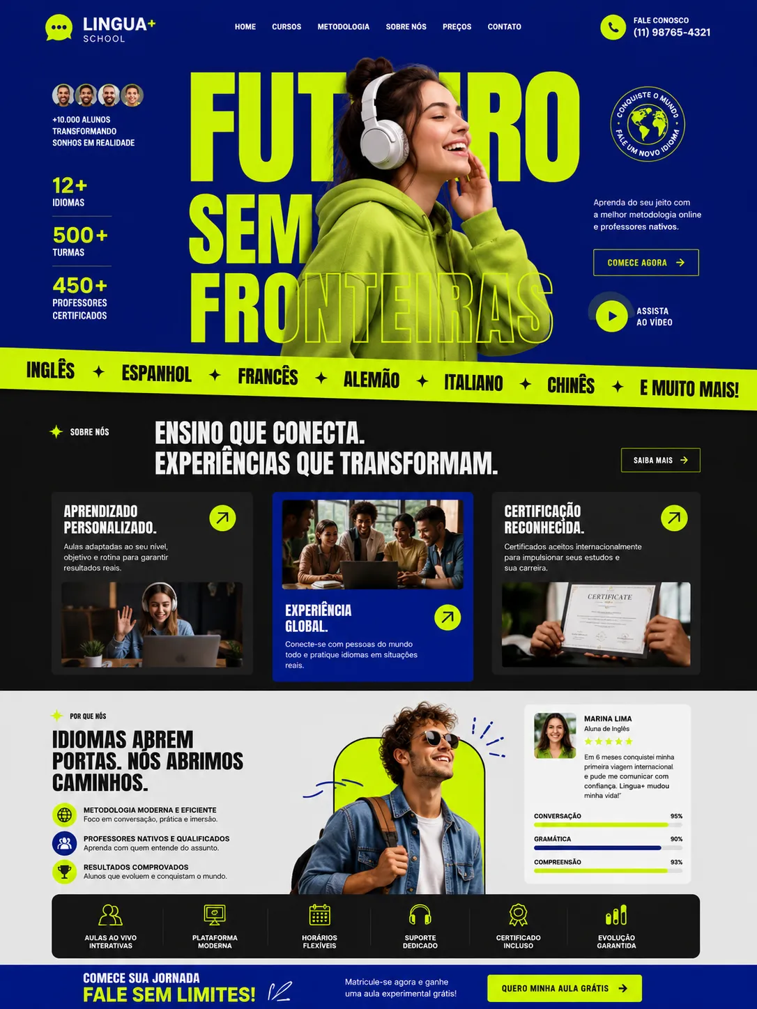 Landing page para escola de idiomas